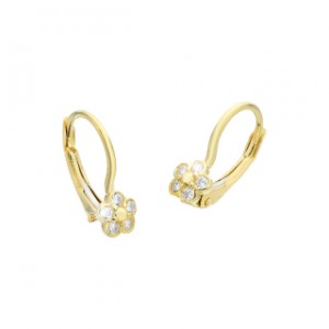 10kt yellow erring with cz 17mm LG40-1